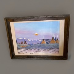 Daniel Long Soldier Native American Indian Lakota Moon Badlands Print 27 X 21″