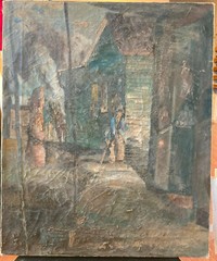 VERY OLD OIL ON CANVAS NAILED TO STRETCHER LOOK SEE COULDBE A SLEEPER