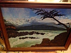 Nightfall Hawaii Original Oil Painting Hawaiian Cove at Sunset Rare Eyton-Walker