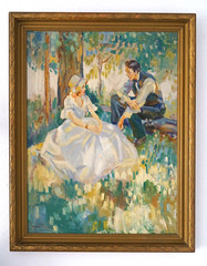 M. Jensen Period Antique Impressionism Romanticism Painting After Pruett Carter