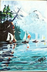 Danny Mayes Original Oil Painting “Sailing” Signed