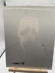 Original Handmade Ghostface-Inspired Spray Paint Art 11×14 Horror Decor