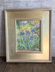 Peggy Moje Oil Painting Scheiners Iris Gardens Oregon Framed Impressionism 8×10
