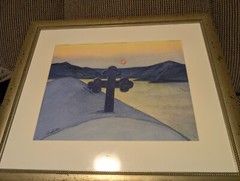 Original Watercolor Painting Signed Dianne Sutter 42x31cm Framed Spiritual Art