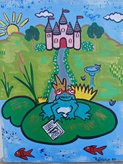 Retacco “Peter the Frog King” Mixed Media HAND MADE 8X10 CANVAS 1995