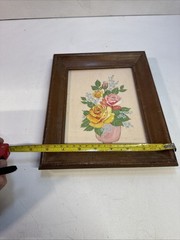 Vintage Eunice S Hand Painted Picture Professional Framed Signed Original Floral