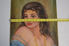 Vintage Gypsy Art Painting on Board Original Signed MCM Art by Nia Dondo