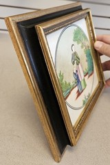 Antique Qianlong 18th Century Asian China Woman Child Painting Porcelain Plaque