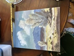 Vintage Original Oil Painting Desert Mountain Landscape 1988 MCM Signed 17 X 20