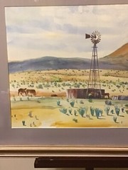 1985 Framed & Signed 23x27in Western Themed Watercolor Painting
