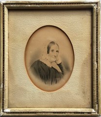 Antique 19th Century Fine Original Gouache Ink Portrait Painting Quaker Woman
