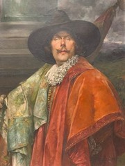 Alex de Andreis (1880-1929) Oil Painting Large Cavalier Portrait c 1920s