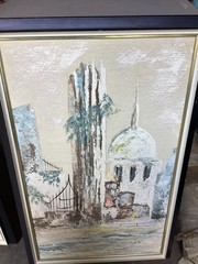 Beautiful Pair of Textured Oil Paintings Undighned 33” x 21” Framed