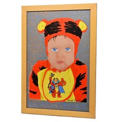 RAMOS Original Vintage Signed Winnie Pooh Tigger Costume Child Portrait Painting
