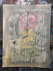 Original Abstract Expressionism 9X12 Paper Pink Minimalist Signed 8