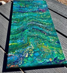 River of Dreams 10X20 Original Abstract Acrylic Pour Painting Fluid Art