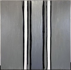 Large Original STEPHEN SPROUSE Abstract Grey White Painting c 1990 Louis Vuitton