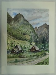 Watercolour „Prebergraben ~ Spitzkar ~ Austria“ monogram KL 90