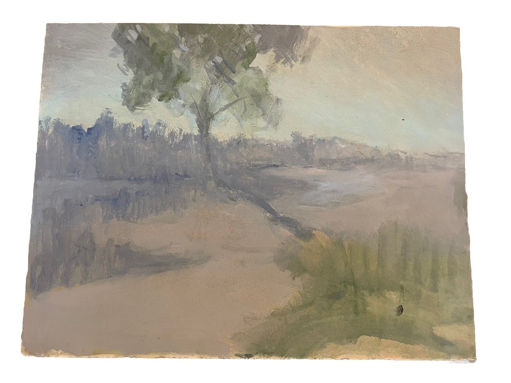 Oil Painting Landscape Expressionismus Cardboard For Michael Warren 1987