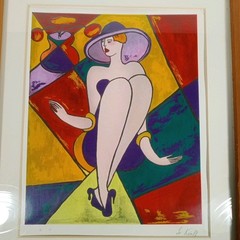 2 Linda Le Kinff Serigraph „Note d’Or“ & „Debbie“ Matted Framed Signed 15″x12″