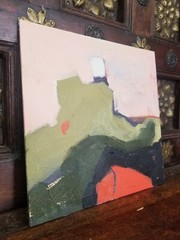 Modern Abstract Original Oil Painting Titled Brightside Collect Fine Art 8×8