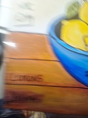 Original Signed 8×10 Golden Lemon Still Life Acrylic Canvas Impressionist Art
