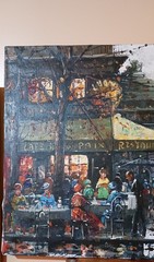 OIL ON CANVAS “ CAFE de la PAIX“ MEASURES 24″ × 36″ EDOUARD CORTES STUDIO