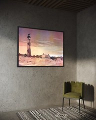Watercolor landscape Cape Lookout Outer Banks (OBX), NC coastal art (original)