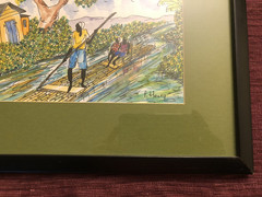 Pierre Henri Philippe Water Color Of Jamaican Scene 9 3/4” X 12 3/4”