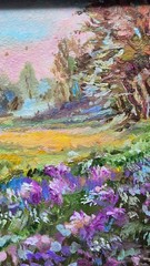 original autographed oil painting framed. landscape. impressionism.6×4 in.