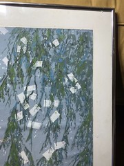 „MailBox In Winter Scene“ Mixed Media Painting – Framed
