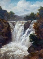 MQ672 Stretched Canvas Frame /Unframed Handmade Waterfall Landscape Oil Painting