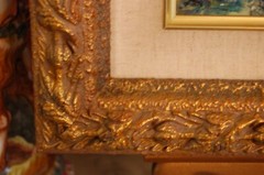 FRAMED ORIGINAL OIL INTERIOR COLONIAL PATIO OLD HAVANA CUBA ARTIST: HECTO VIDAL