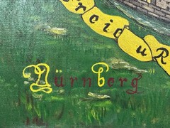Vintage Painting Medieval Kingdom ~ Nuremberg, Germany ~ Coat of Arms 24″ x 18″