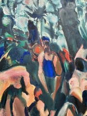 1950s Watson Cross Jr Original Oil Painting Los Angeles Mid Century Modernist