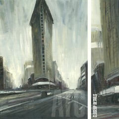 35W“x47H“ FLATIRON BUILDING NEW YORK STRETCHED ORIGINAL OIL PAINTING CANVAS