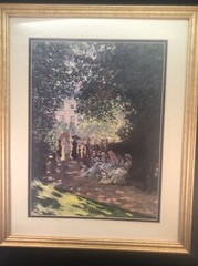 Oil Painting Framed Country English Summer Gathering Scene 17-1/2 X 21-1/2