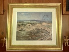 Framed Gottfrid Olsson Landscape Oil On Wood Painting Signed And Dated 1935
