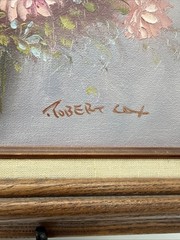 VTG Robert Cox Floral Oil Still Life Painting Frame Wall Art ~ Lot Of 3 Signed