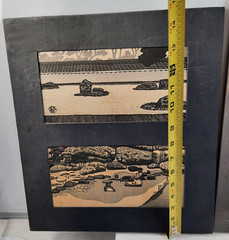 Vintage Japanese Framed 4 Prints/Lithograph Efren Valdes Black White Landscapes