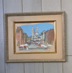 Vintage Watercolor Rome Italy By Lancelot Watercolor