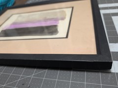 Vintage Abstract paint and texture purple stripes (2004) framed (18″ x 14″) #ART