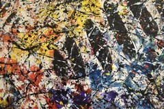 Jackson Pollock Style Giant Canvas Painting 81”X62” (6 Foot 9 inch) Abstract XXL