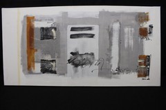 Original SILVIA STEIN Abstract Gray/White/ Black/Rust Oil Painting on Canvas