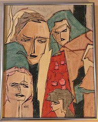 Vintage Modernist Painting Abstract Expressionism Cubism Cubist Signed Rare