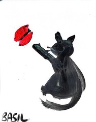 Cat Butterfly Vibrant Abstract Expressionism Gallery Paper Painting 11×14