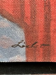 Original Contemporary portrait RECLINING WOMAN Manner of Isaac TARKAY Signed