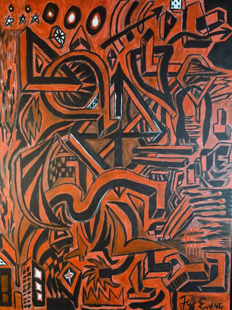 „Gotta Make It To Heaven“ Abstract Painting By Jeff Ewing
