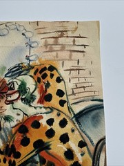 MID CENTURY PAINTING CIRCUS CLOWN PERFORMER PORTRAIT THEATRE HANKINS 1940’S