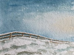 Unknown Naturalist Winter Landscape Sweden Scandinavia Watercolor 22.5×17.5